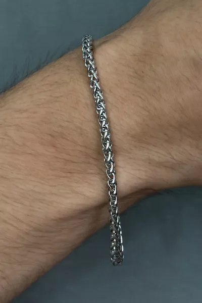 Interlocking Men's Steel Bracelet Chain cm