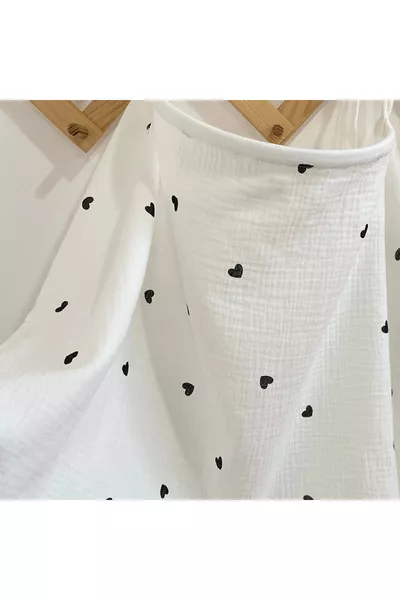 % Cotton 2-Layer Muslin Black Heart Nursing Apron with Boning