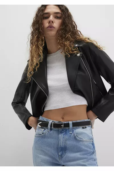 Cintura in pelle sintetica nera 