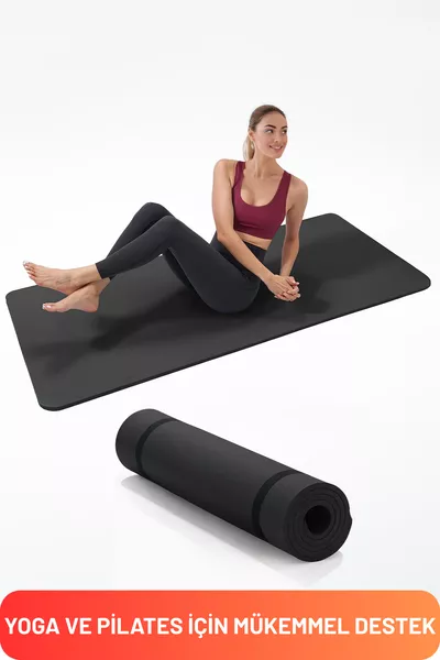 Tapis de Pilates Yoga Tapis d'exercice Pilates Coussin Antidérapant Noir