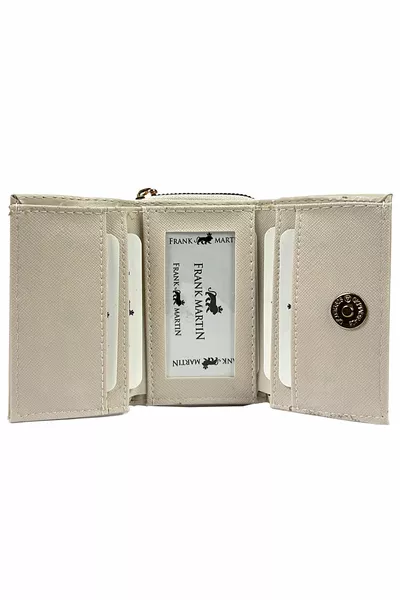 Дамско портмоне Luka с цип, отделения за банкноти и кремав цвят