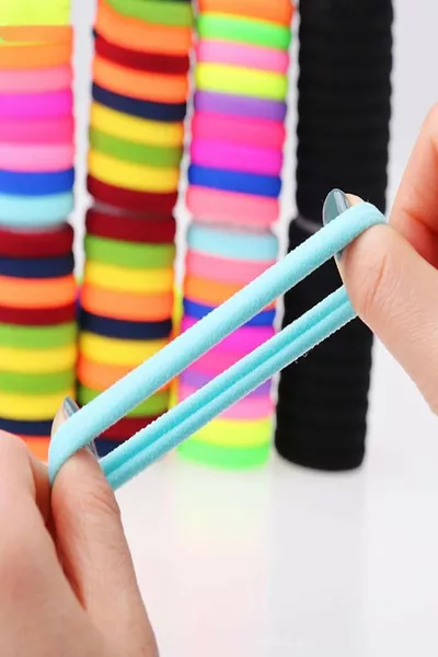 Set di fermagli elastici per capelli colorati da donna