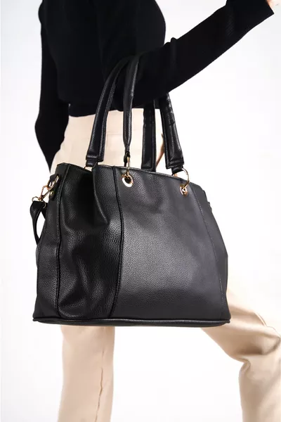 Sac à épaule et à bras femme en cuir souple noir