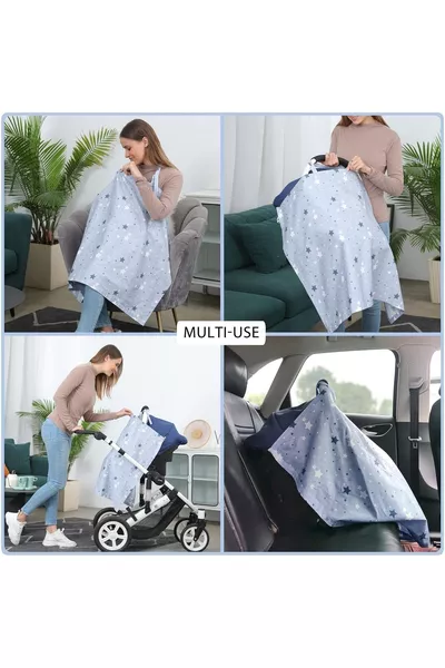 Nursing Apron, Multi-Purpose Nursing Cover, Stroller Cover % Cotton