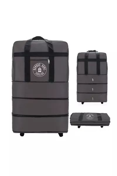 -Wheel Three-Bellows Rolling Suitcase - Jumbo Bag