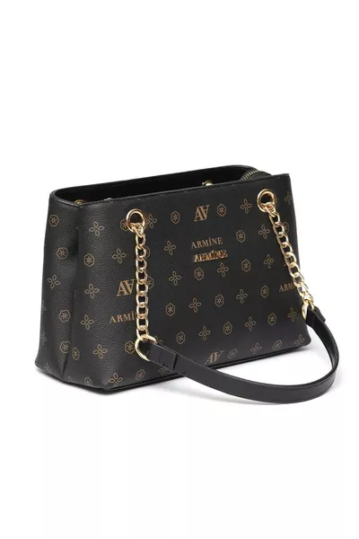  Damenhandtasche - Schwarzer Druck