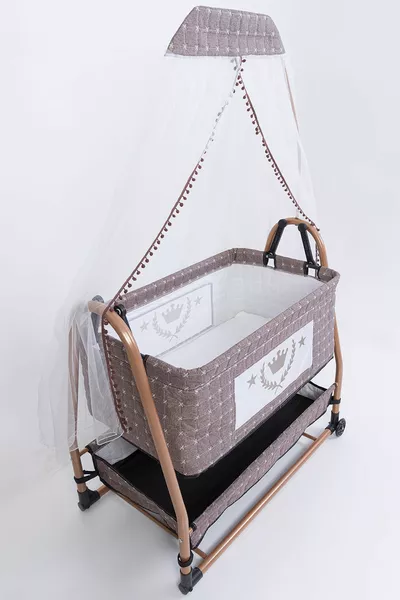 Mother's Side Basket Cradle Luxury Cradle with Wheels
