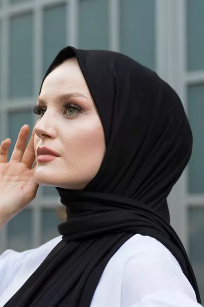 Châle en jacquard de coton à motif damier