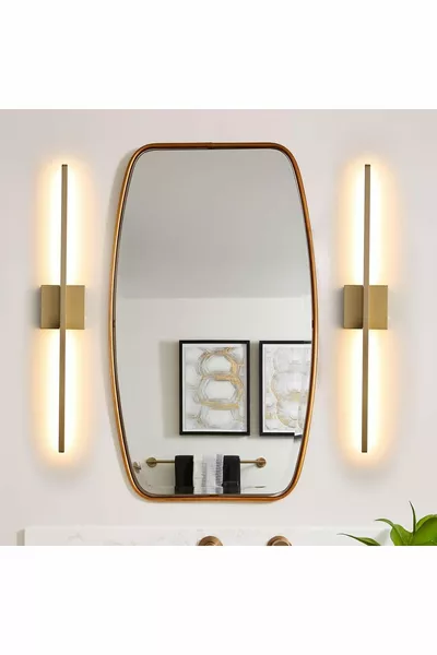 إضاءة حائط تعمل بالبطارية، مصباح حائط داخلي K 1 قطعة، ذهبي عتيق