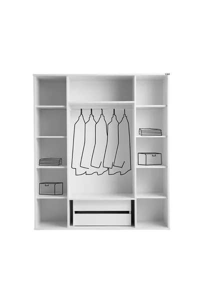 Peri % MDF Membrane 4-Door Wardrobe