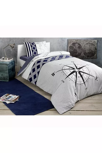Navı Ranforce Single Bed Duvet Cover Set Navy