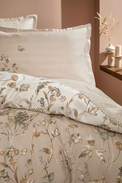 Ensemble de housse de couette satin double Katrina - Beige