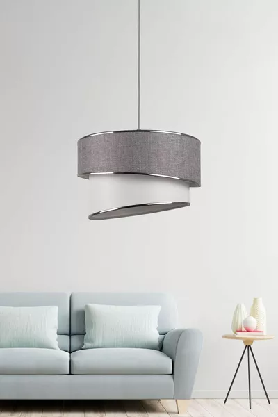 Рузгар Модерен Единичен Висящ Полилей Светло Сив 