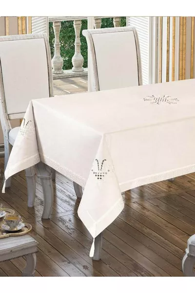 Embroidered Tassel Stain-Resistant Trouble-Free Tablecloth