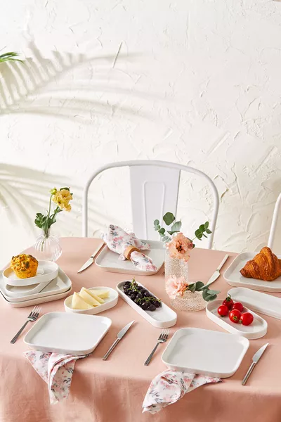 Yeni Mısra Порцелан  предметов на 6 персон для завтрака, белый