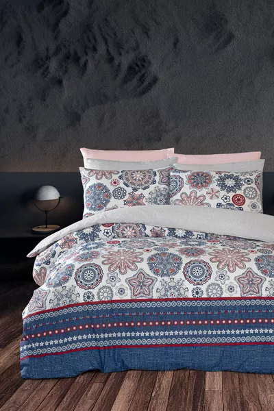 Double Duvet Cover Set with Fitted Sheet Star