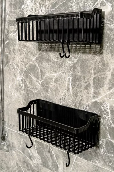 Banyor Adhesive Bathroom Shelf, 2-Piece Bathroom Organizer, Shower Shelf Organizer for Shampoo, Plastic