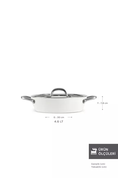 x Refika Swiss Crystal Metallgriff Auberginenpfanne  cm Creamy