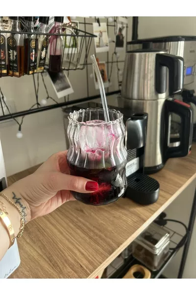 كوبان على شكل لولب طويل متعدد الطبقات من البوروسيليكات المقاوم للحرارة | كوب قهوة وعرض