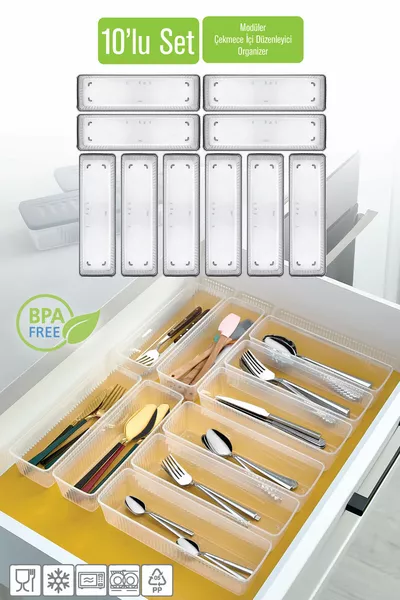 طقم ملاعق مكون من  قطع - منظم داخل الدرج للمطبخ