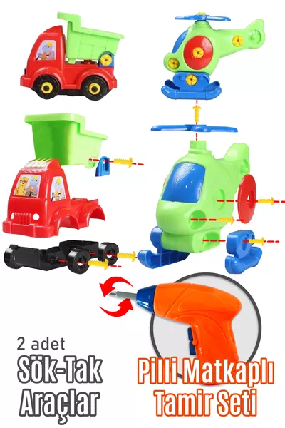 Винтоверт с батерии Sök Tak с играчка - Комплект за ремонт с играчка винтоверт Sök Tak