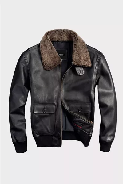 Мужская настоящая кожаная куртка Piyes