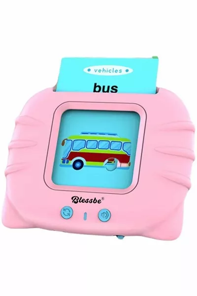 Cartes d'apprentissage précoce en anglais, cartes flash parlantes avec son - Couleur rose