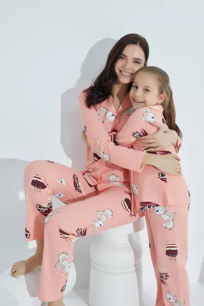 Cotton Button-Up Pajama Set