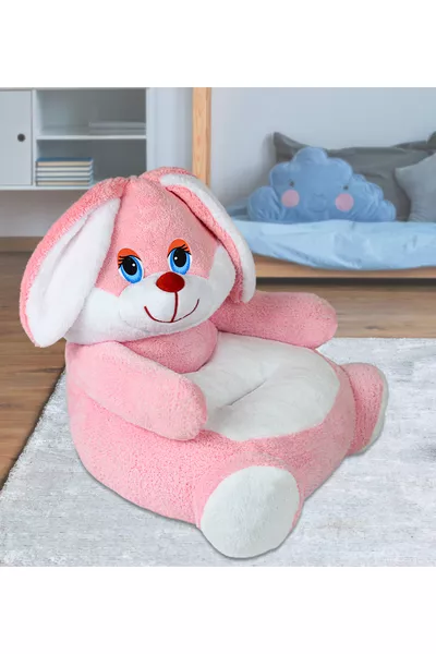 Poltrona per bambini con peluche a forma di coniglio
