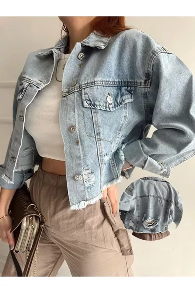 Ice Blue Laser Denim Jacket