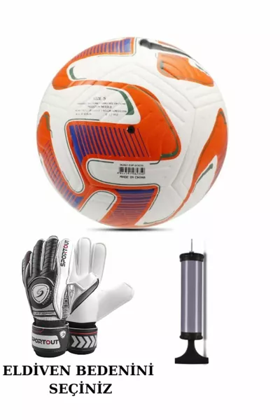 Перчатки + сверхпрочный футбольный мяч с швами для игры внутри и на улице