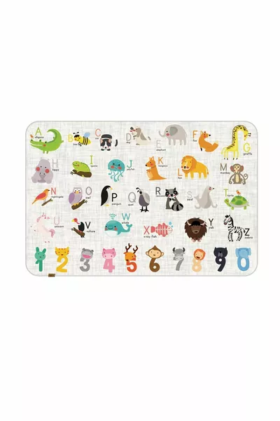سجادة لعب للحيوانات للأطفال والرضع، سجادة نشاط ناعمة لتعليم الأرقام والحيوانات