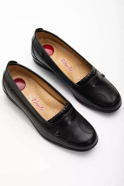 Orthopädische Lederschuhe für den Alltag mit niedrigem Absatz, weiche Alltagsschuhe für Damen 