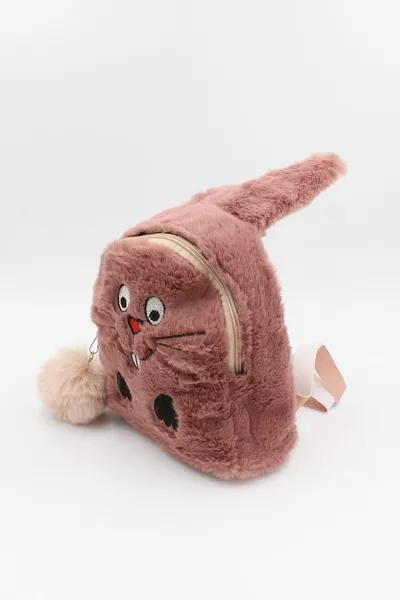   حقيبة ظهر للأطفال على شكل أرنب من المخمل