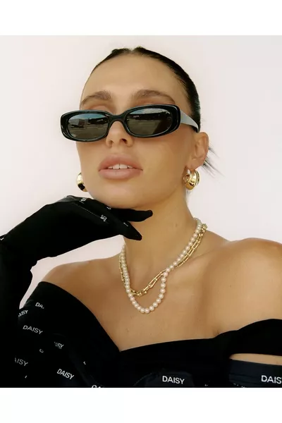 نظارات شمسية رجالية ونسائية عتيقة ريترول مربعة سوداء مستطيلة