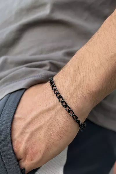 Simple Elegant Urban Silver Color Men's Bracelet