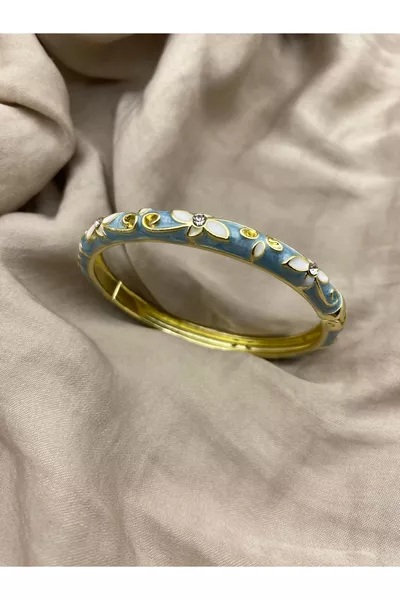 سوار سلكي بألوان زهرية مطلية بالمينا