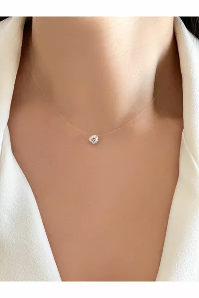 Solitaire Ghost Necklace - Silver