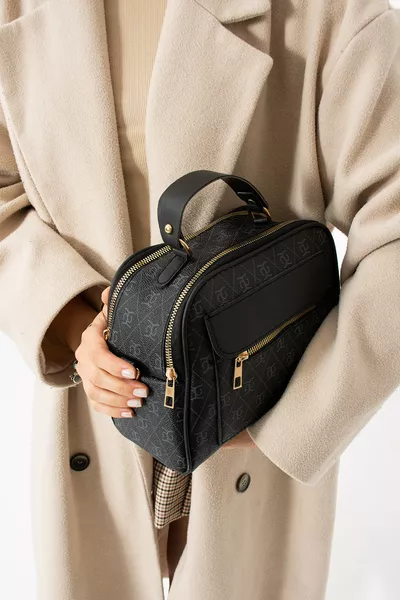 Black Three-Eyed Woman Shoulder and Crossbody Bag, Size 