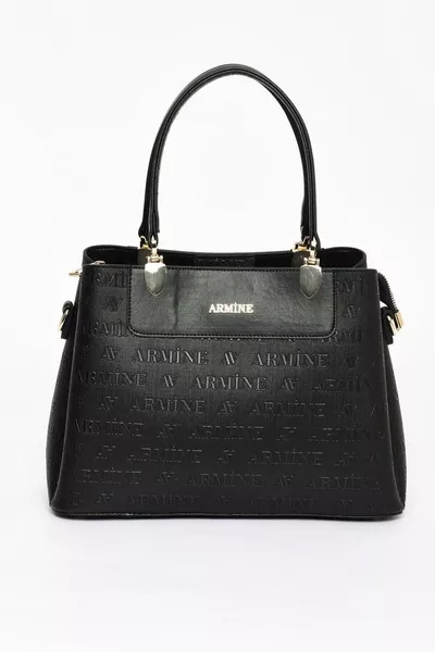 حقيبة كتف نسائية سوداء بطباعة الليزر 