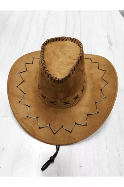 قبعة راعي بقر من الجلد المخملي