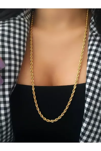 Дамско колие лукс 4 мм  см стоманена спирална верижка дамско стоманено колие