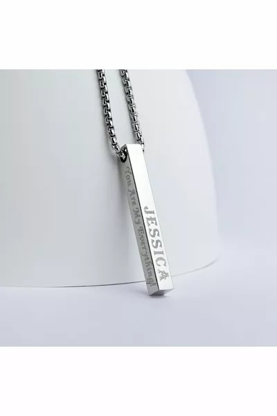 Collana da braccio unisex in acciaio con nome e data personalizzati