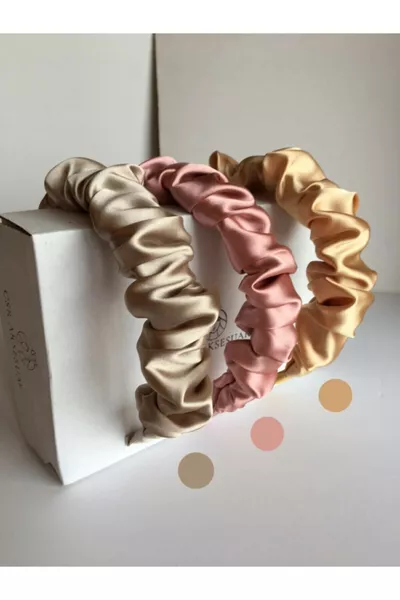 3-Piece Satin Ruched Tiara Set