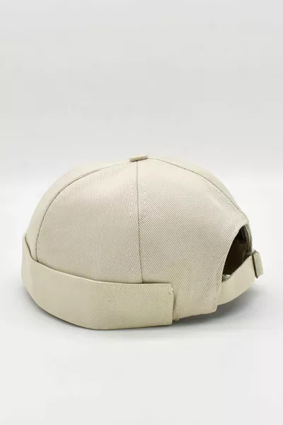 Beige Hip Hop Docker Hat % Cotton Foldable Cap