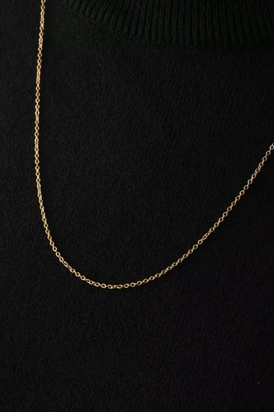 Collana a catena classica in acciaio inox Forse, non si ossida, 1 mm, misure personalizzabili, oro, argento, rosa