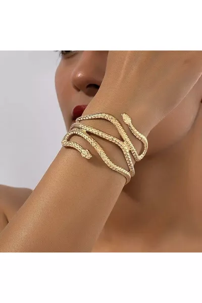 Spiral Snake Cuff Bracelet