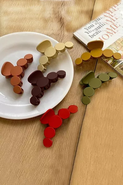 Damen 6-teiliges buntes Bubble XL-Haarspangen-Set