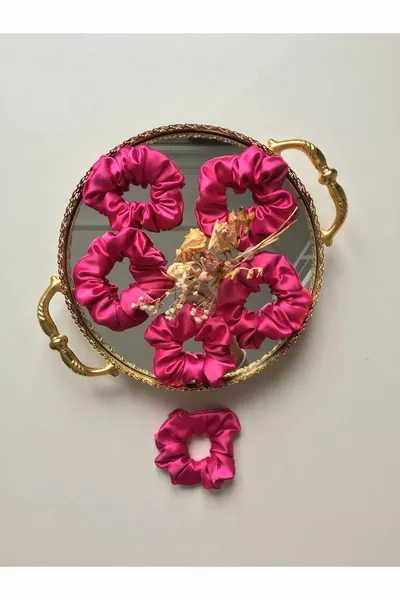 Abend der Henna Nacht Geschenk Fuchsia Brautjungfer Satin Haarspangen Set