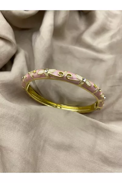 Bunt emailliertes Armband mit Blumendesign